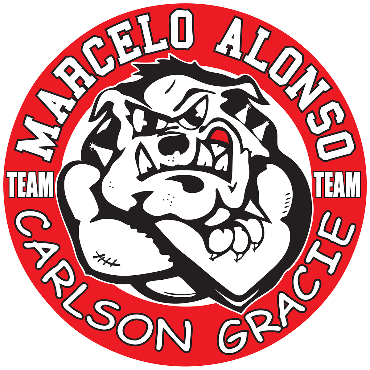 A logo for marcelo alonso team carlson gracie