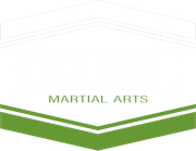 a green and white logo for martial arts with a white background