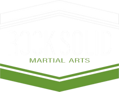 a logo for a martial arts school with a white background and a green border .