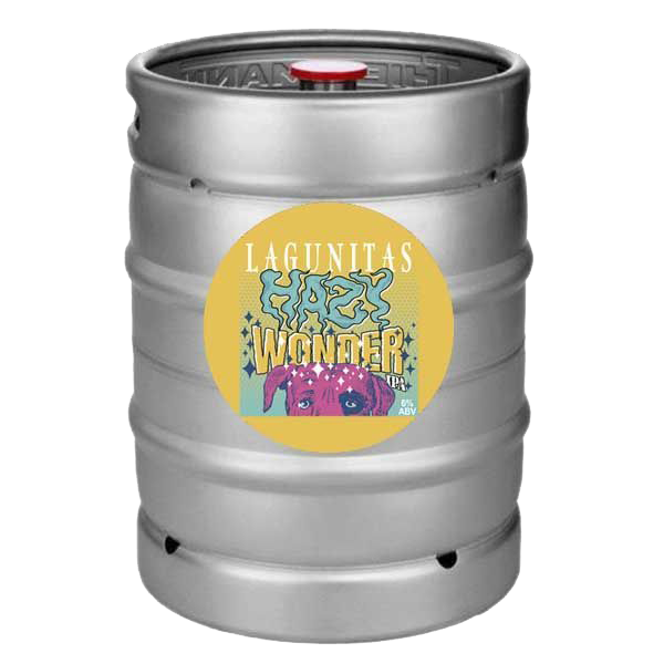 Keg of Lagunitas Hazy Wonder beer.