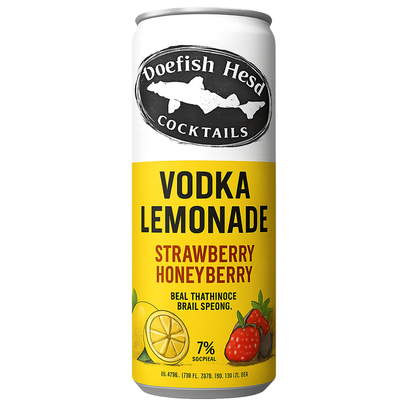 Can of Dogfish Head Vodka Lemonade, strawberry-honeyberry flavored, 7% alcohol.