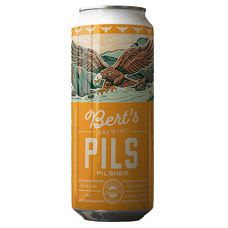 Beer can with eagle illustration, 