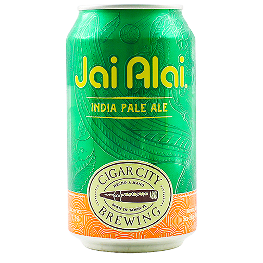 Green can of Cigar City Jai Alai India Pale Ale beer.