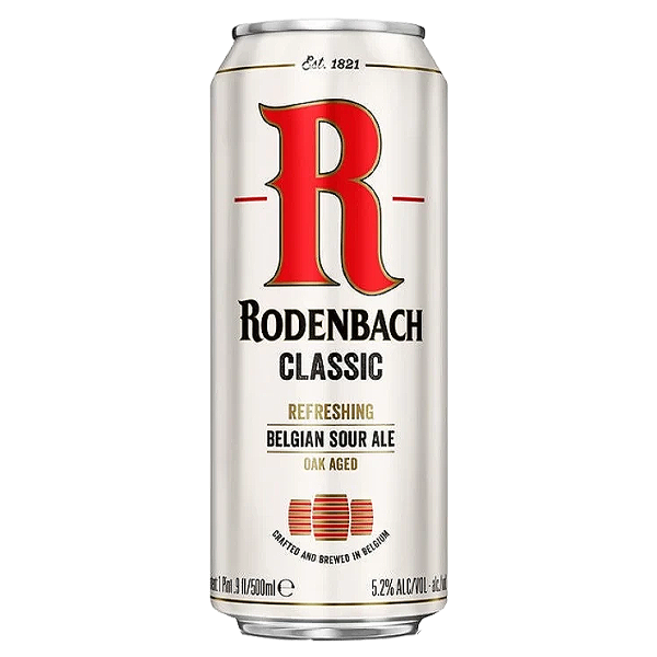 Rodenbach Classic beer can with red 