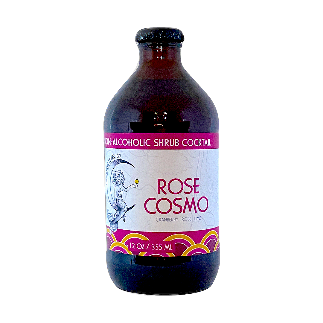 A dark glass bottle of 