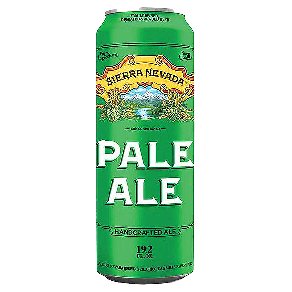 Green Sierra Nevada Pale Ale beer can, 19.2 fl oz. label.