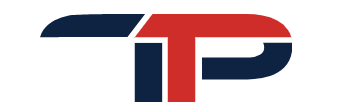 A red , white and blue tp logo on a white background.