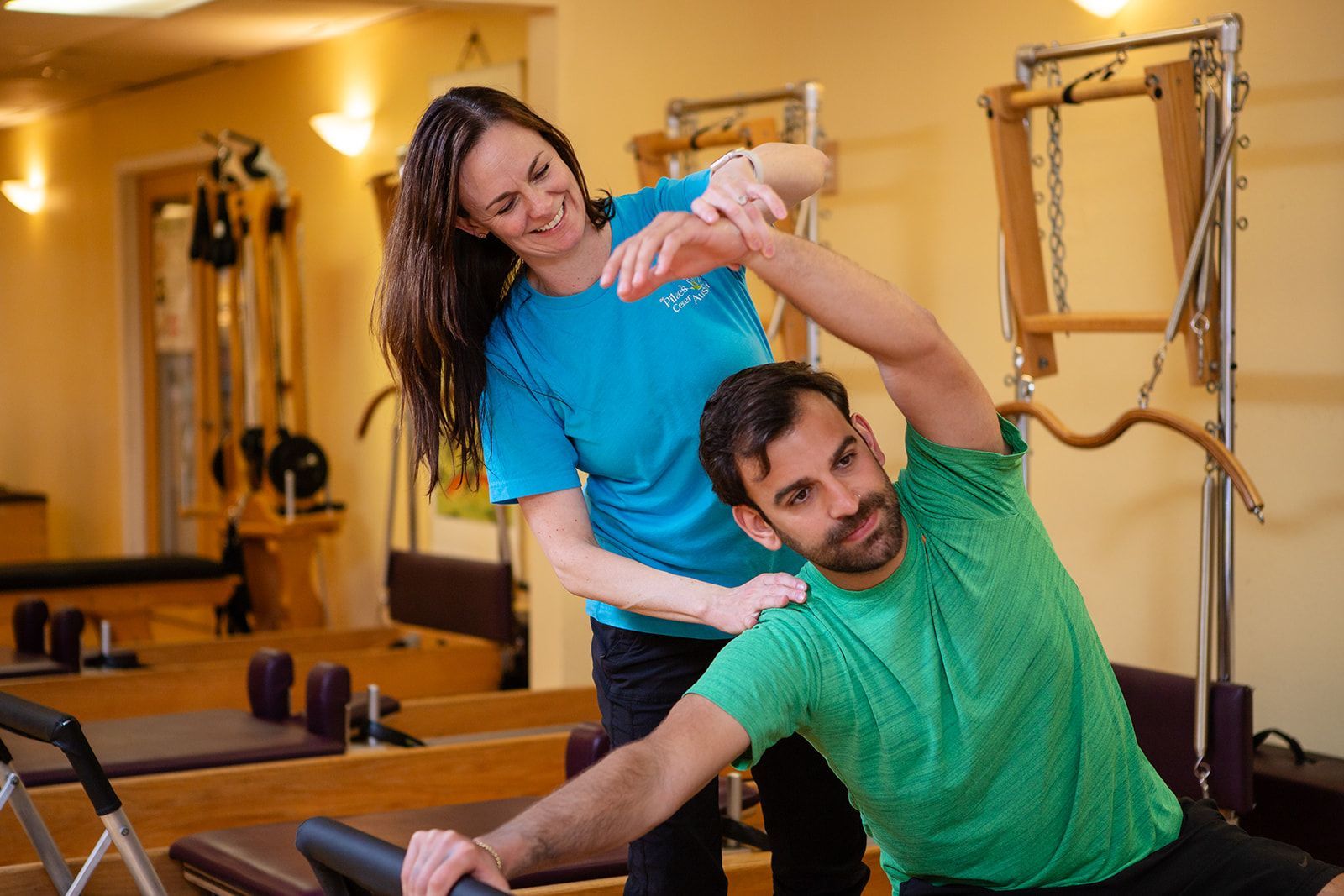Man on Pilates Reformer