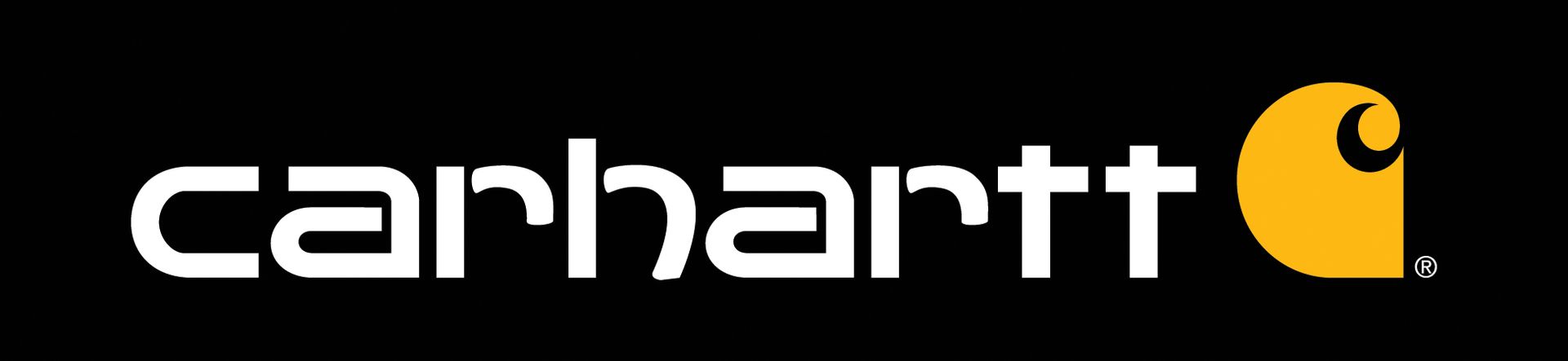 A carhartt logo on a black background