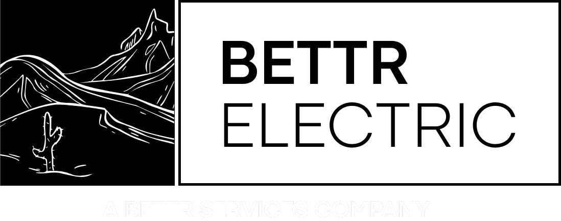 Logo for Bettr Electric, featuring a desert landscape and text.