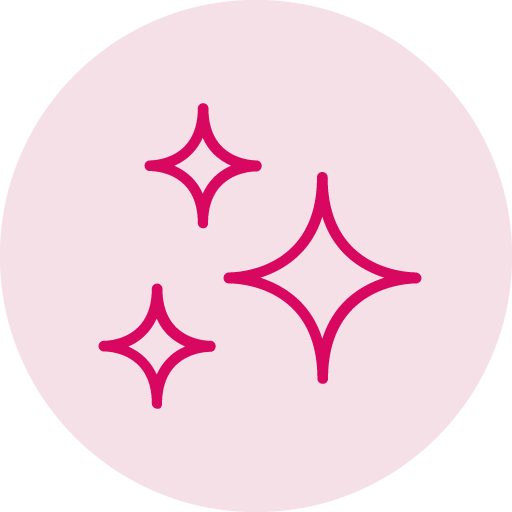 There are three stars in a pink circle