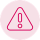 An exclamation point in a triangle on a pink background