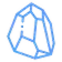 A simple, blue-outlined icon of a multifaceted, angular crystal or gemstone.