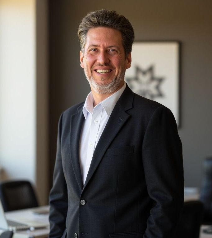 A man in a suit and white shirt is smiling for the camera