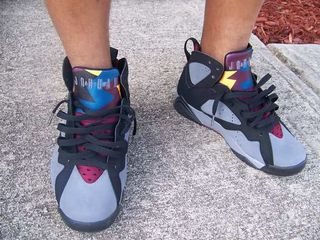 jordan 7 bordeaux on feet