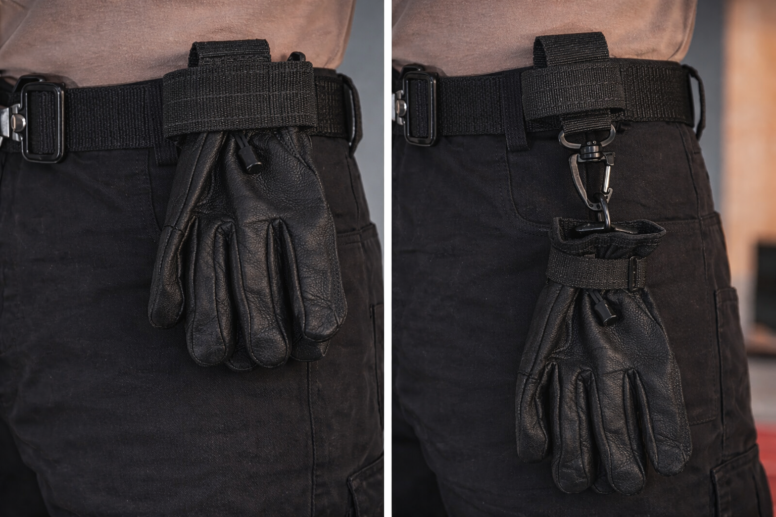 Zwarte Handschoenhouder met Haak