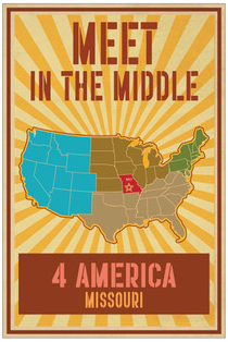 Poster: US map divided into sections, highlighting Missouri. Text reads