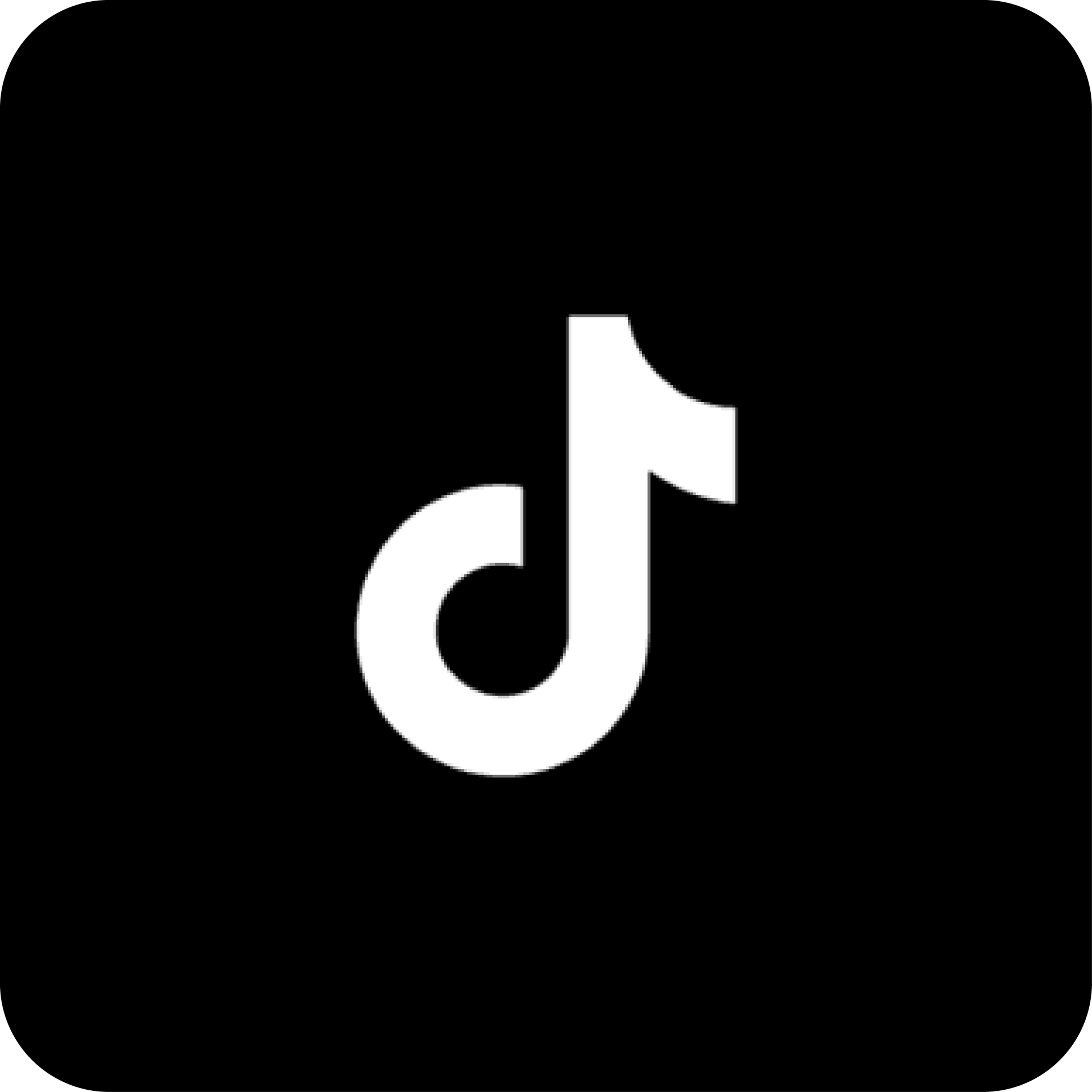 TikTok app icon: white musical note on a black square background.