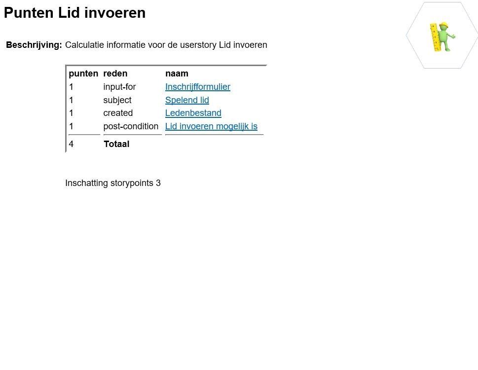 Calculatie userstory ;id invoeren