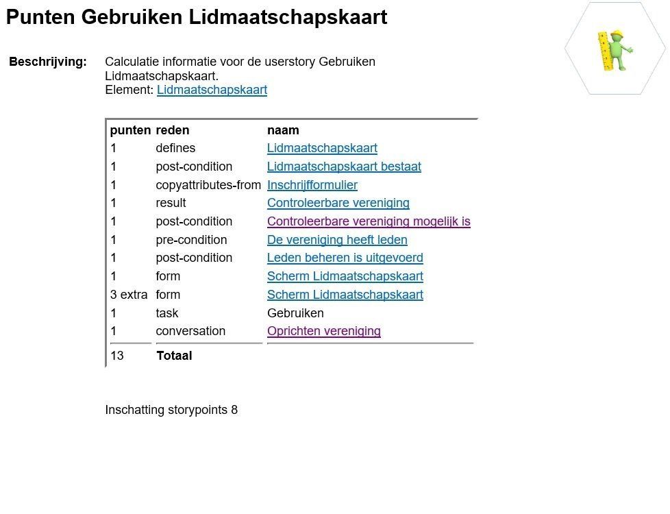 Calculatie gebruiken lidmaatschapskaart