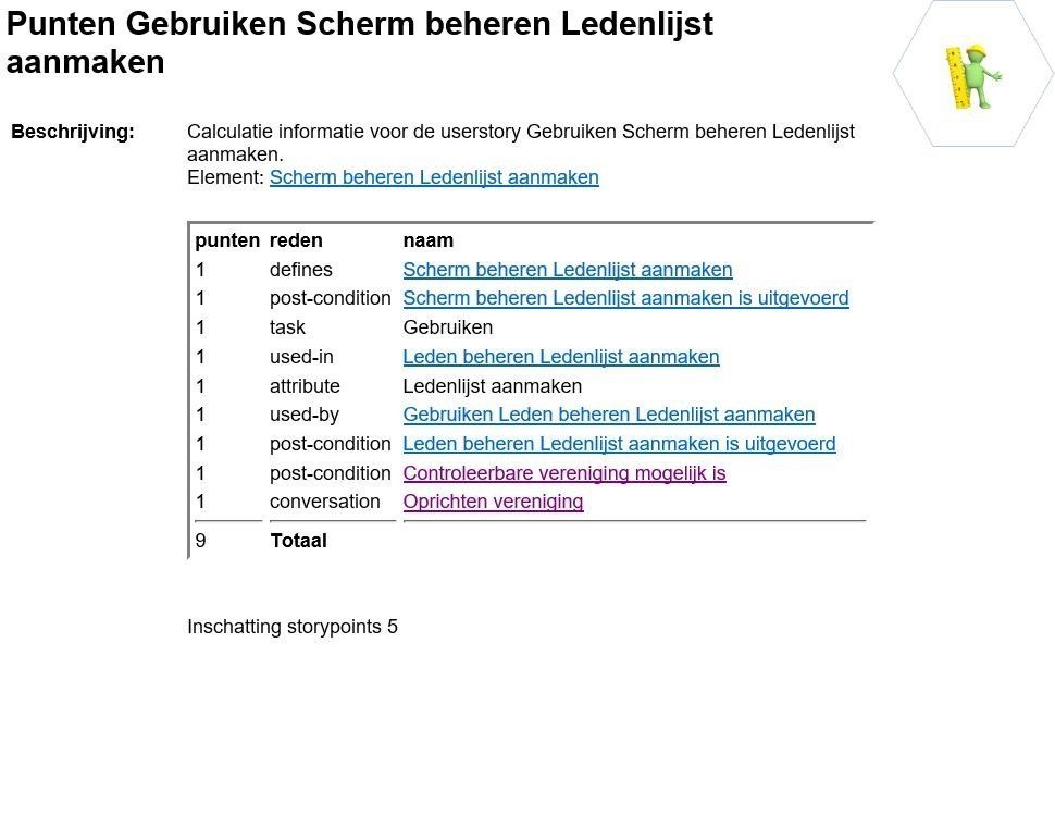 Calculatie gebruiken scherm