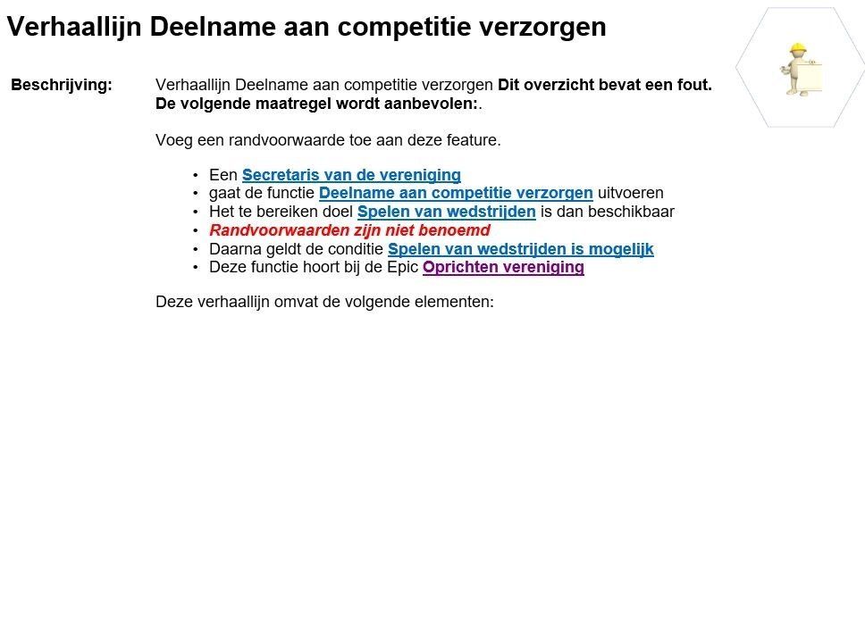 Feature deelname competitie geen randvoorwaarde