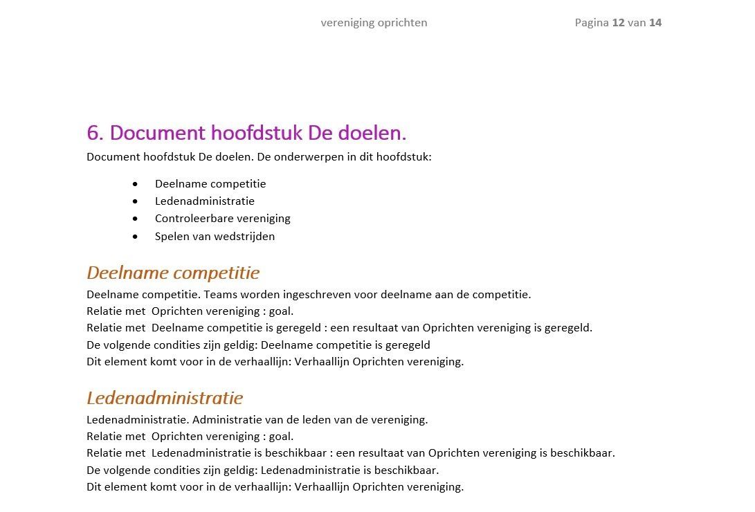 Document hoofdstuk objective