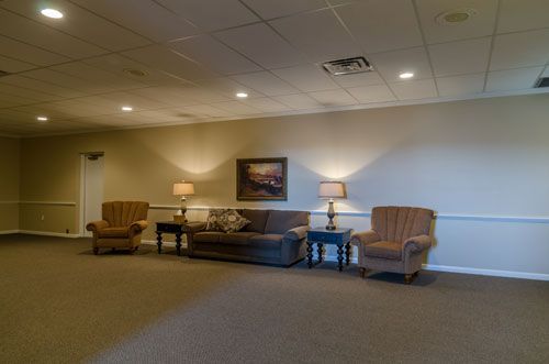 Cole & Garrett Funeral Home hallway seating