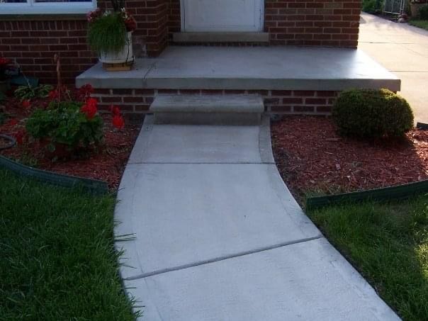 Porch steps and service walk