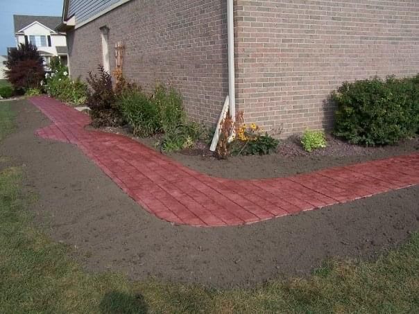 Brick bond stamp walkway