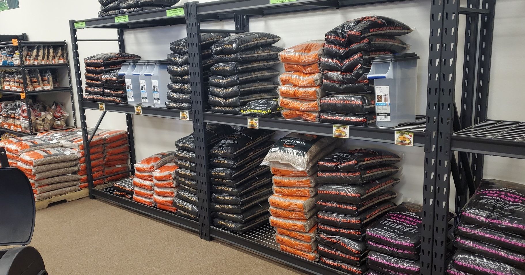 A store filled with lots of bags of food on shelves.