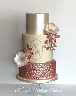 Pearl Tier Cake with Blush Roses - Dough and Cream