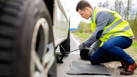 Mechanic Fixing Car On Side Of Road— Tyres in Ballina NSW