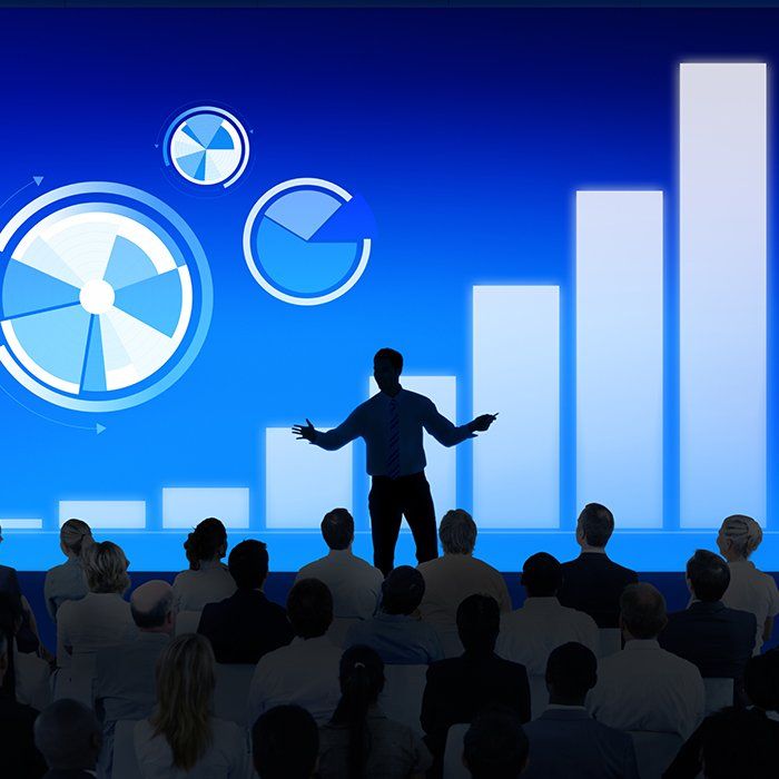 Businessman making a sales presentation