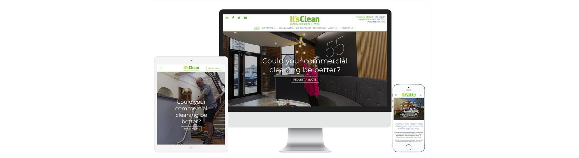 It's Clean Ltd website design by Advance