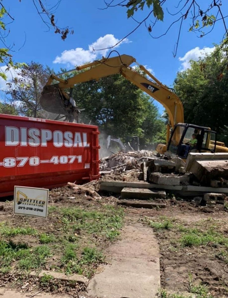 A red dumpster with the word disposal on it