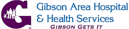 A logo for gibson area hospital and health services