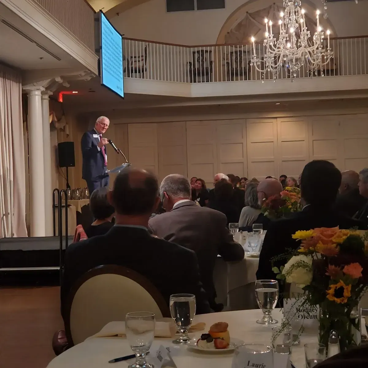 Speaker addressing guests during the Richmond Christian Foundation Gala dinner