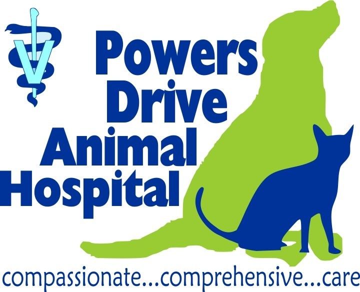 A logo for the powers drive animal hospital