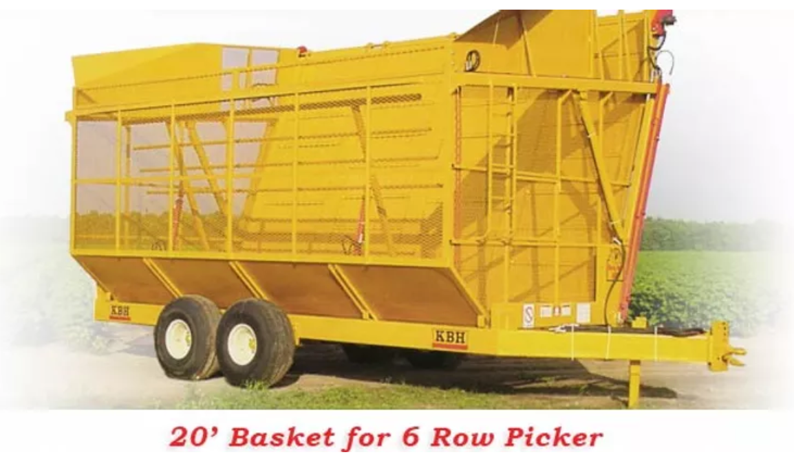 A picture of a 20 ' basket for 6 row picker