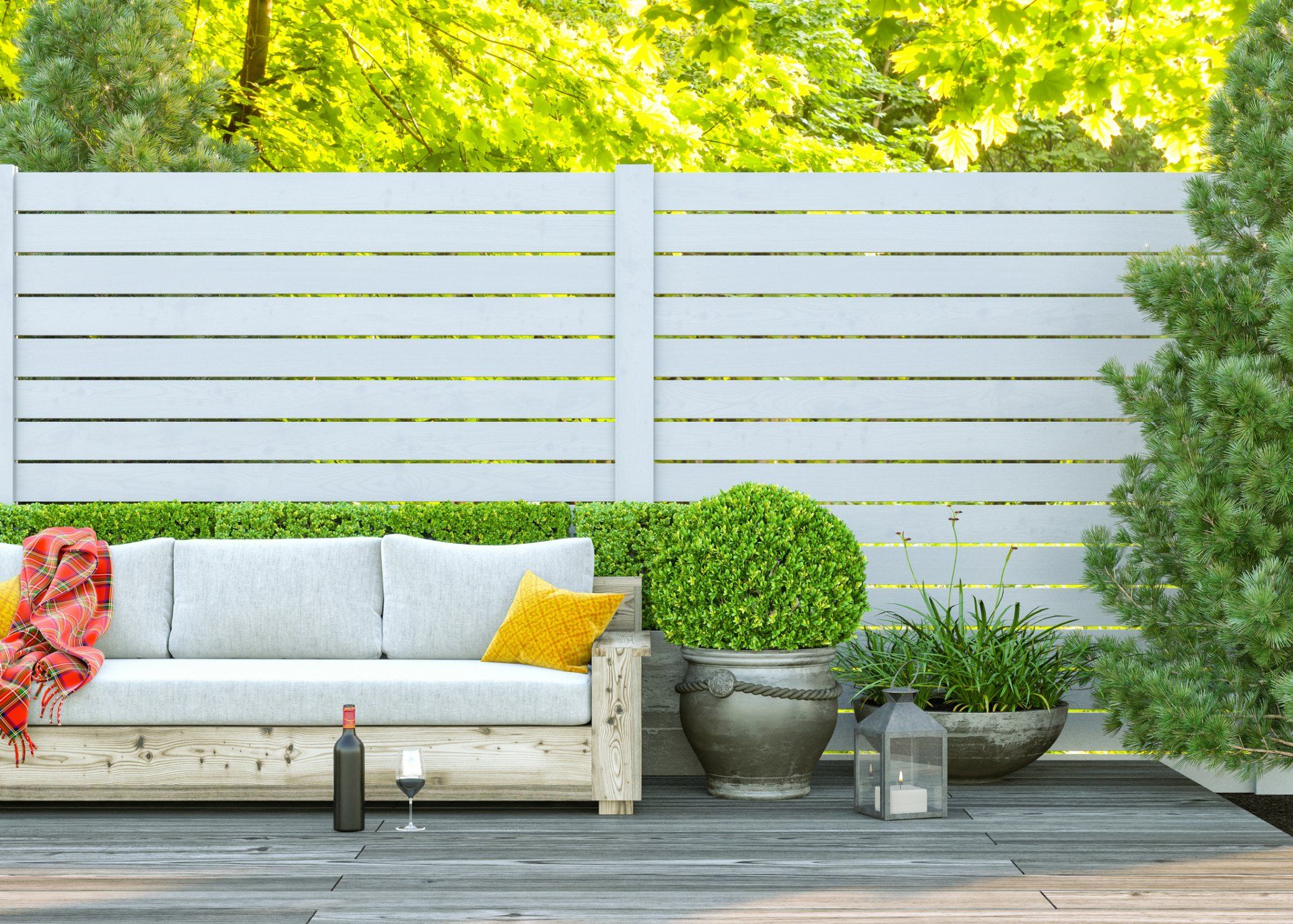White Fence With Sofa — Gas City, IN — Pinnacle Contracting