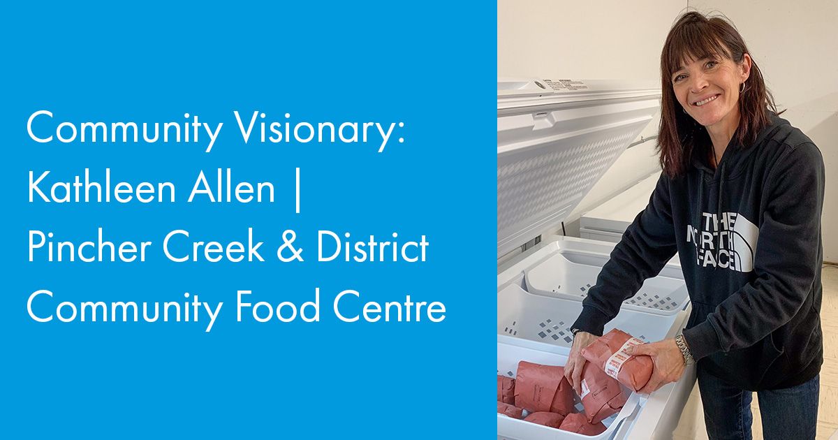 Kahtleen Allen is stocking a freezer with ground beef at the Pincher Creek Community Food Centre.