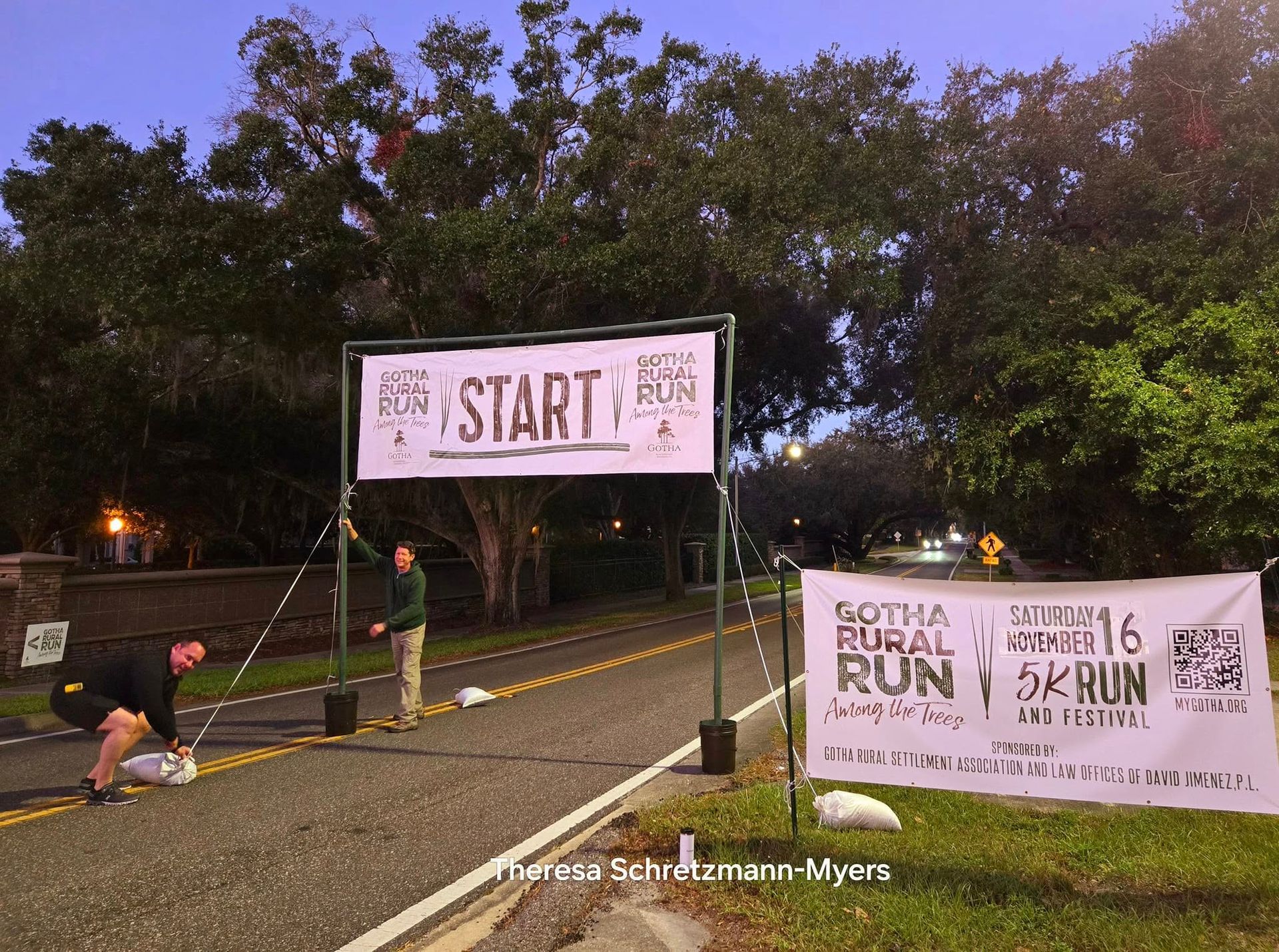 Start Goal for Gotha Rural Run 5K