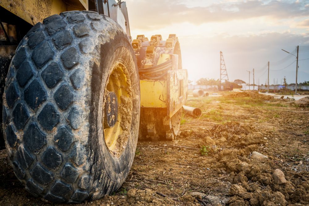 A Large Grader Working on a Site — GA Plant & Automotive Repairs In Taminda, NSW