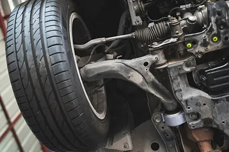 A 4WD Suspension in a Workshop — GA Plant & Automotive Repairs In Taminda, NSW