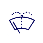 A drawing of a windshield wiper with water spraying out of it.