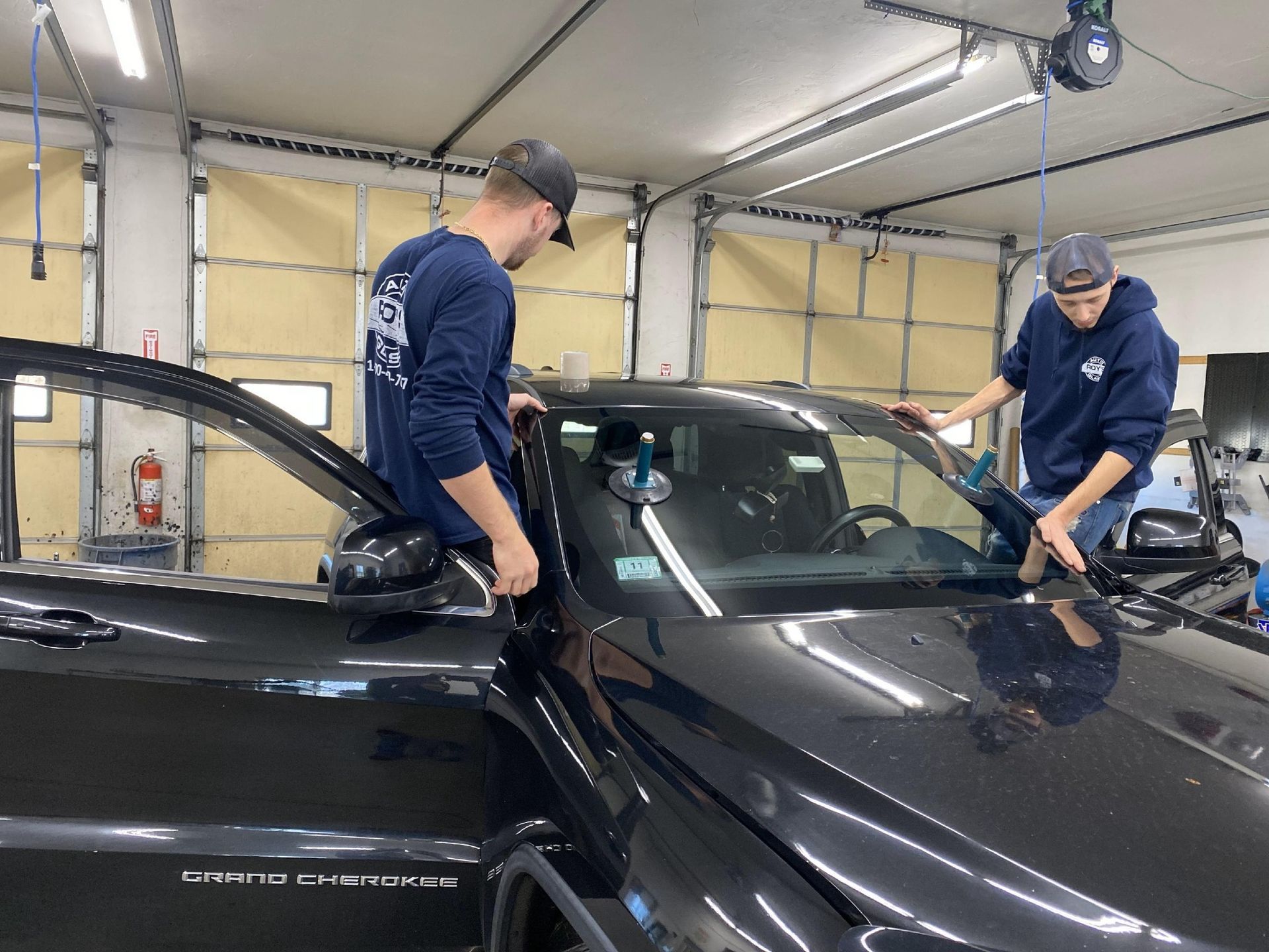 A car getting a windshield replacement in Webster, MA