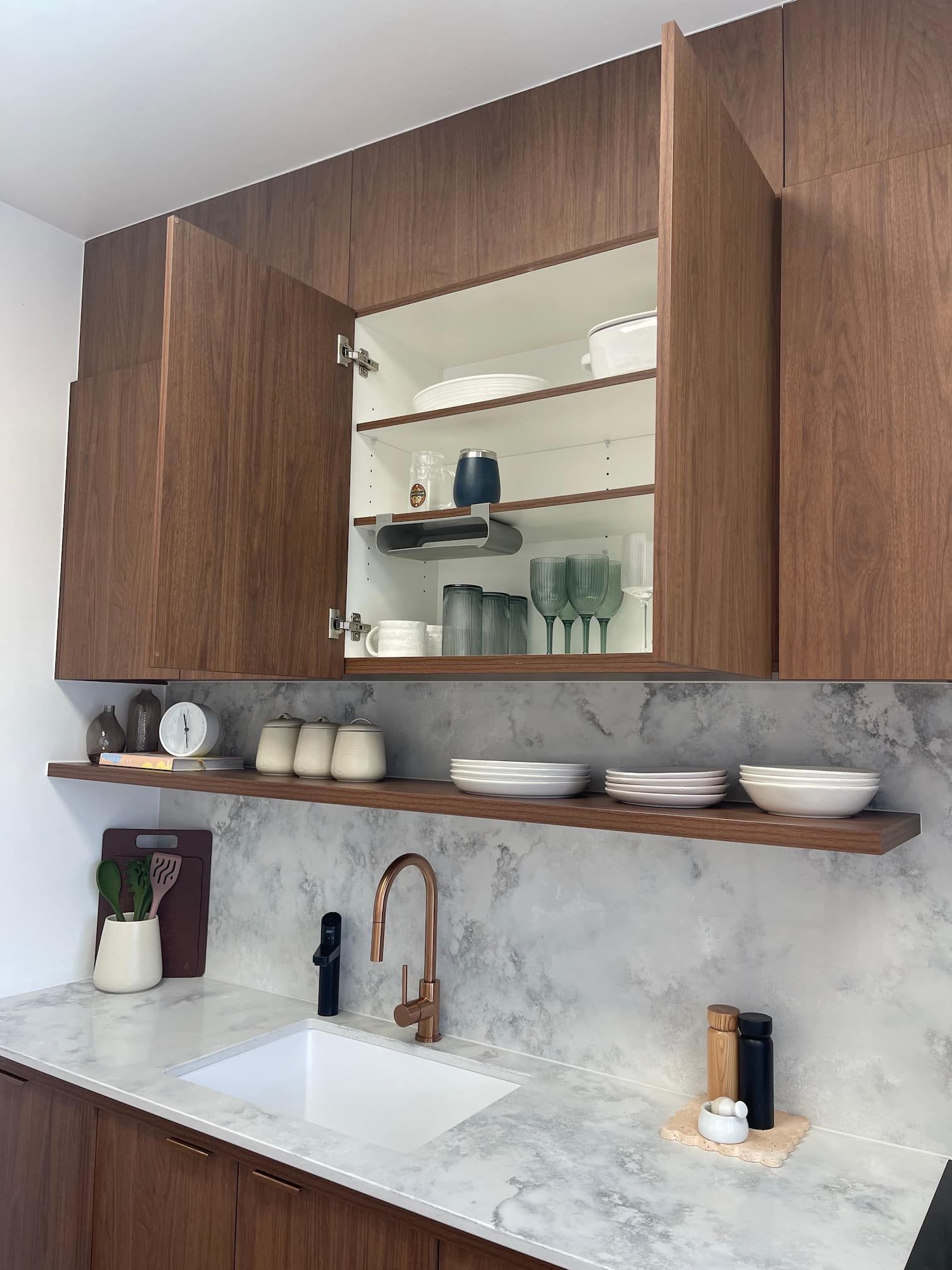 A clean kitchen space