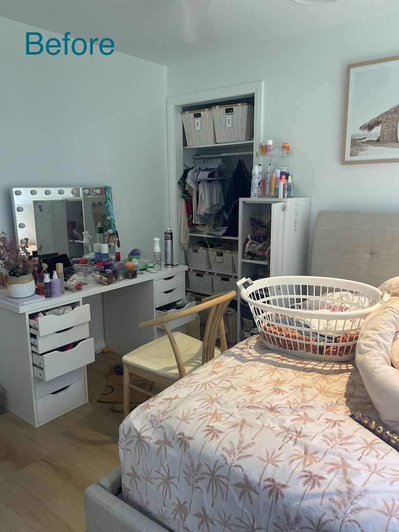 A messy and unorganised bedroom on the gold coast