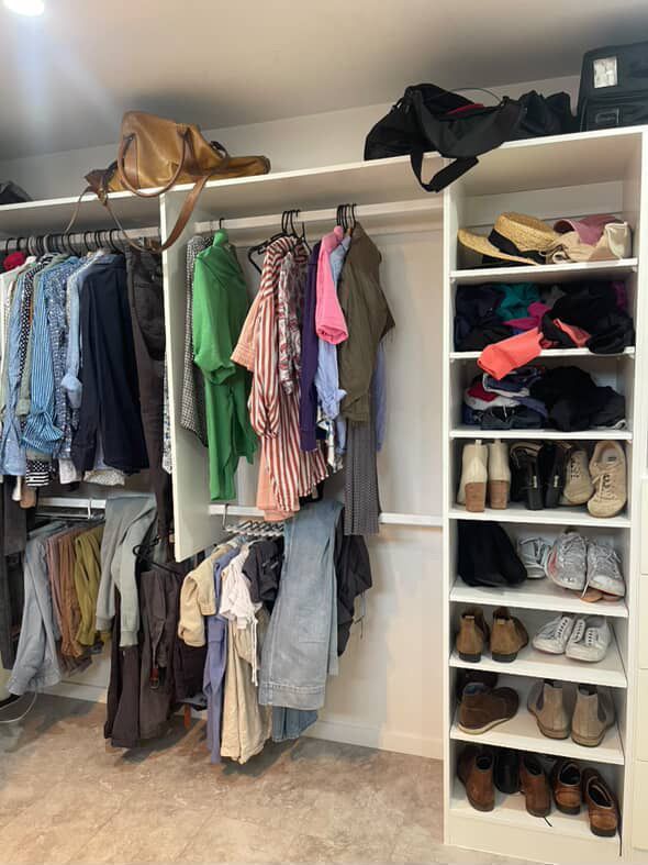 A messy and unorganised wardrobe on the gold coast